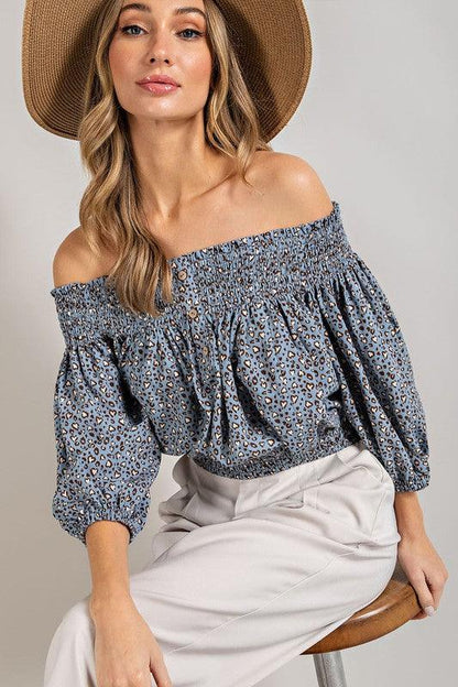 Smocked off the shoulder top - I Am Lilou Bloom