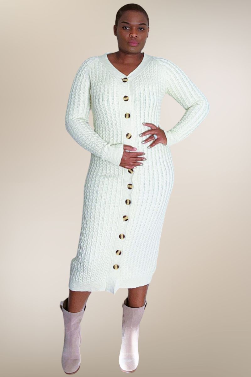 long sleeve winter midi dresses Dream Knit Cardigan Dress Medium See and Be Seen SIZE:28 X 30 Please refer to our VENUS Strappy Midi Dress