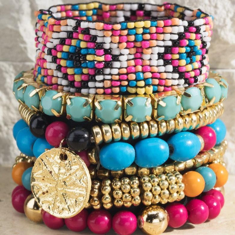 Boho Multi Color 7-stack Bracelet Set - I Am Lilou Bloom